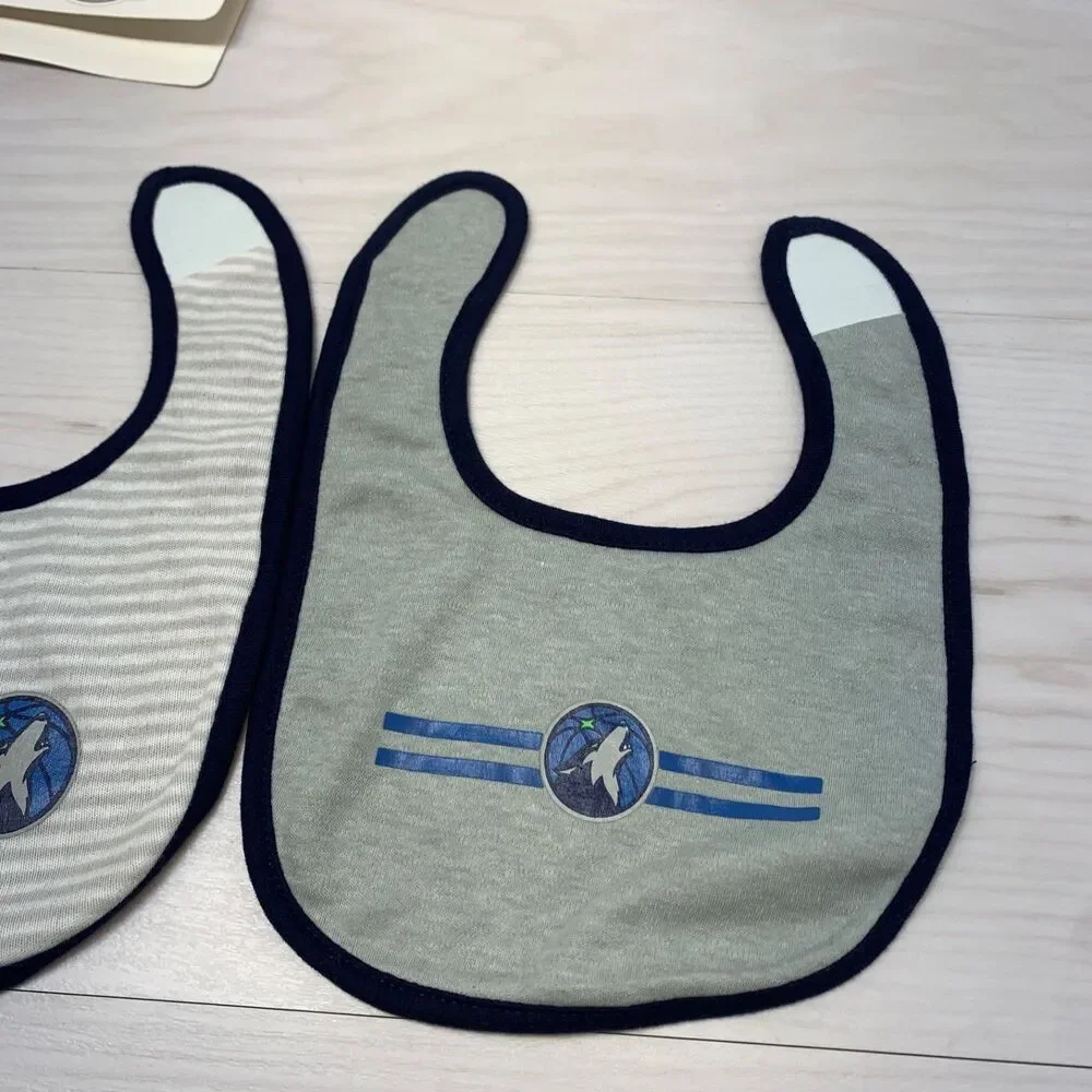 NBA Timberwolves Basketball‎ Unisex Baby Bib Infant Newborn 3 Piece Set One Size